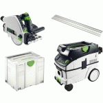 TS55CTL26 110V TS55 CIRCULAR SAW WITH RAIL AND CTL26 EXTRACTOR - FESTOOL