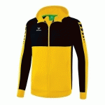 VESTE DE SURVÊTEMENT À CAPUCHE FEMME - ERIMA - SIX WINGS JAUNE/NOIR