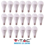 20 AMPOULES LED V-TAC E27 9W LAMPES À INCANDESCENCE LUMIÈRE NATURELLE CHAUDE ET FROIDE