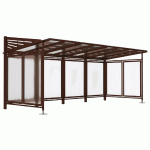 ABRI VÉLOS CONVIVIALE INITIAL/COMPLÉMENTAIRE AVEC BARDAGES - MARRON 8017 - MANUTAN COLLECTIVITÉS