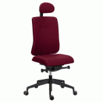 CHAISE DE BUREAU SITIZEN TISSU AVEC APPUI-TÊTE BORDEAUX