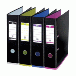 LOT DE 10 - CLASSEUR À LEVIER PLASTIFIÉ OXFORD MYCOLOUR A4 MAXI - DOS 8 CM COULEURS ASSORTIES