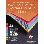 MAYA BLOC COLLÉ 20F A4 120G - ASSORTIMENT VIF - LOT DE 10