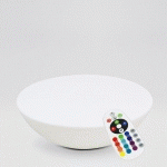 OVIALA - TABLE BASSE LUMINEUSE RONDE LED - COQUE BLANCHEMODE (ON) : MULTICOLORE, 16 TEINTES