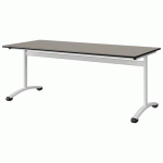TABLE MALIBU 180X80 T5 DL STRA GRIS U727/NOIR BLC 9016