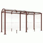 ABRI FUMEURS VOÛTE M 5M BARDAGES FOND/LATÉRAUX ASPECT CORTEN - PROCITY