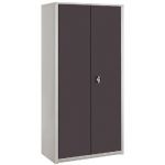 ARMOIRE MÉTAL CLASSTOUT - A PORTES BATTANTES - H. 180  X  L. 90 CM - CORPS GRIS - PORTES ANTHRACITE