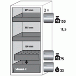 ARMOIRE SÉCURITÉ S-CLASSIC-90 S90.129.060.R GRIS CLAIR