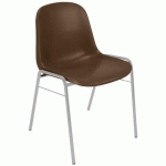 CHAISE COQUE PIÈTEMENT ALU MARRON - MANUTAN