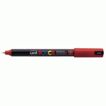 LOT DE 4 - MARQUEUR POSCA PC1MR BASE EAU POINTE CALIBREE EXTRA FINE 0,7MM SANS ODEURS/ALCOOL/SOLVANT COLORIS ROUGE