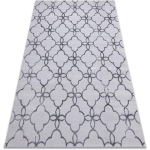 TAPIS MEFE MODERNE 8504 TREILLIS, FLEURS - STRUCTURAL DEUX NIVEAUX DE MOLLETON GRIS FONCÉ GREY 80X150 CM