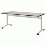 TABLE MALIBU 180X80 T5 DL ST ANTIB BLC SE W911/NOIR BLC 9016