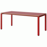 TABLE MALIBU 180X80 T5 SOUDÉ STR ALAISÉ ROUG U321/ROUGE 3020