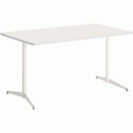 TABLE TAMARIS 160 X 80 PL.BLANC/BLANC PIET.BLANC/ARGENT - CLEN