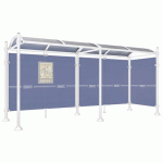 ABRI BUS PROVINCE 5 M 1 BARDAGE LAT. POMMEAU INOX BLANC 9010 - PROCITY