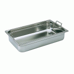 BAC GASTRONORME PLEIN INOX - AVEC ANSES ESCAMOTABLES - GN 1/1 PROFONDEUR 5.5 CM