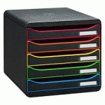 MODULE DE CLASSEMENT EXACOMPTA BIG BOX PLUS ARLEQUIN NOIR 5 TIROIRS MULTICOLORES