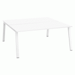 PÔLE 2 BUREAUX ECLA BLANC L 180 X P 80 CM PIÈTEMENT MÉTAL FINITION BLANC
