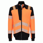 PORTWEST FR756 SWEATSHIRT FR ZIPPÉ INTÉGRAL PW3 MODAFLAME KNIT HVO ORANGE/NOIR - TAILLE S