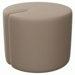POUF TRI PLY Ø 55 CM TISSU ENDUIT TAUPE - NOWY STYL