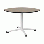 TABLE MALIBU Ø 120 T6 PC STRA CHÊNE 1146/NOIR BLC 9016 - MANUTAN EXPERT
