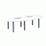 TABLE MODULABLE BLANCHE PIEDS TUBE ANTHRACITE EDEN