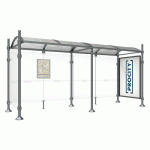 ABRI BUS PROVINCE 5 M VITRINE 1 BARDAGE LAT. CITY BLANC 9010 - PROCITY