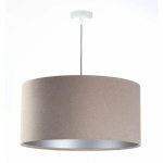 BPS KONCEPT - SUSPENSION GLAMOUR TKANINA - Ø 50 CM - H25 CM - BEIGE, ARGENT SATINÉ