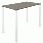 TABLE LOUNGE 4 PIEDS L120 X P60 X H105 CHÊNE GRIS / BLANC