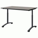 TABLE MALIBU 120X80 T3/T6 DL ST GRIS U727/NOIR GRIS 7016