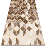 TAPIS MEFE MODERNE B400 CUBE, GÉOMÉTRIQUE 3D - STRUCTURAL DEUX NIVEAUX DE MOLLETON BEIGE FONCÉ BEIGE 140X190 CM