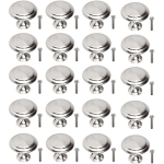 20 PIÈCES POIGNÉE PORTES MEUBLE 27MM EN ACIER INOXYDABLE BOUTONS ROND POUR TIROIR CABINET ARMOIRE AVEC VIS