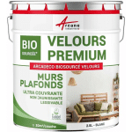 ARCANE INDUSTRIES - PEINTURE MUR ET PLAFOND SATIN VELOURS BIOSOURCÉE - 2.5 L (+ OU - 30M² PAR COUCHE) BLANC BLANC