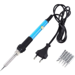 60W ADJUSTABLE TEMPERATURE ELECTRIC WELDING SOLDERING IRON TOOL WITH 5 TIPS 220V - CREA