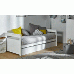 PACK LIT BANQUETTE GIGOGNE NUAGE + 2 MATELAS  BLANC 90X200 CM/OPT:MATELAS FEEVAH HR