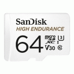 SANDISK HIGH ENDURANCE - CARTE MÉMOIRE FLASH - 64 GO - MICROSDXC UHS-I