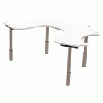 TABLE ERGO TECHNIC 3+1 RÉGLABLE COMPACT - BLANC/GRIS - SUNSET CREATION