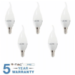 5 AMPOULES LED E14 FLAMME 4W 30 W V-TAC AMPOULE LAMPE WIND-WARM