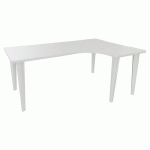 BUREAU EVIDENCE ASYMÉTRIQUE 180X120 RETOUR D BLANC/BLANC - VINCO