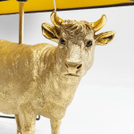 KARE COW GOLD LAMPE À POSER AVEC ABAT-JOUR EN LIN