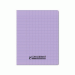 LOT DE 15 - CAHIER CONQUERANT POPLYPROPYLENE PAPIER VELIN EXTRA PASTEL 17X22 CM 96 PAGES PIQURE 90G SEYES LILA