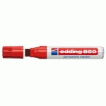 MARQUEUR EDDING 850 PERMANENT- CORPS ALU - POINTE BISEAUTEE - COLORIS ROUGE
