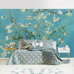 PAPIER PEINT INTISSÉ - VINCENT VAN GOGH - ALMOND BLOSSOM - MURAL FORMAT PAYSAGE DIMENSION HXL: 255CM X 384CM