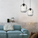 PAUL NEUHAUS SUSPENSION SHIITAKE, À UNE LAMPE, GRIS FUMÉE