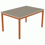 TABLE CARÉLIE 120X80 T4 STR POLY. ÉRABLE GOTL. BEIGE/PAPAYE - MOBIDECOR