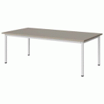 TABLE MALIBU 160X80 T2 4P STRA ABS GRIS U727/BLC 9016