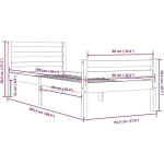 VIDAXL - CADRE DE LIT BOIS MASSIF 90X200 CM