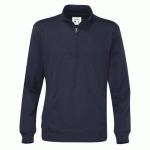 COTTOVER SWEATSHIRT COL ZIPPÉ UNISEX - CERTIFIÉ GOTS MARINE - TAILLE S