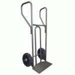 DIABLE ACIER TABLIER INCURVÉ POIGNÉE FERMÉE 250 KG ROUES CAOUTCHOUC BLEU