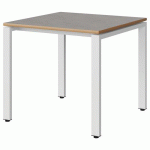 TABLE MALIBU 80X80 T5 SOUDÉ STR ALAI BÉTON F186/BLC 9016